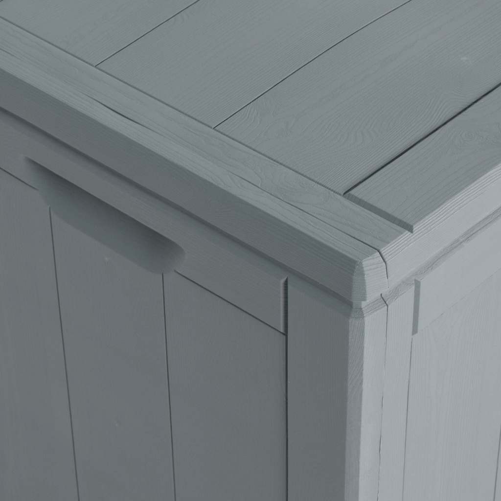 vidaXL Garden Storage Box 180L Grey PP Wood Look
