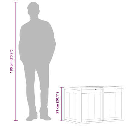 vidaXL Garden Storage Box 180L Grey PP Wood Look