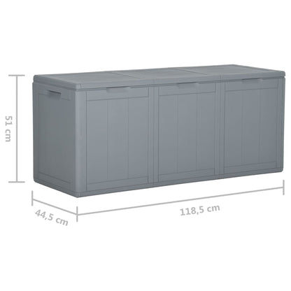 vidaXL Garden Storage Box 270L Grey PP Wood Look
