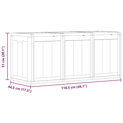vidaXL Garden Storage Box 270L Grey PP Wood Look
