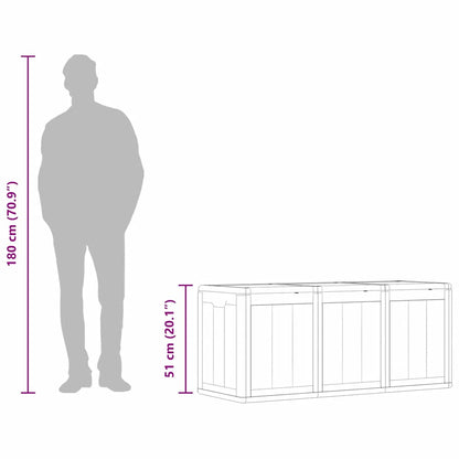 vidaXL Garden Storage Box 270L Grey PP Wood Look