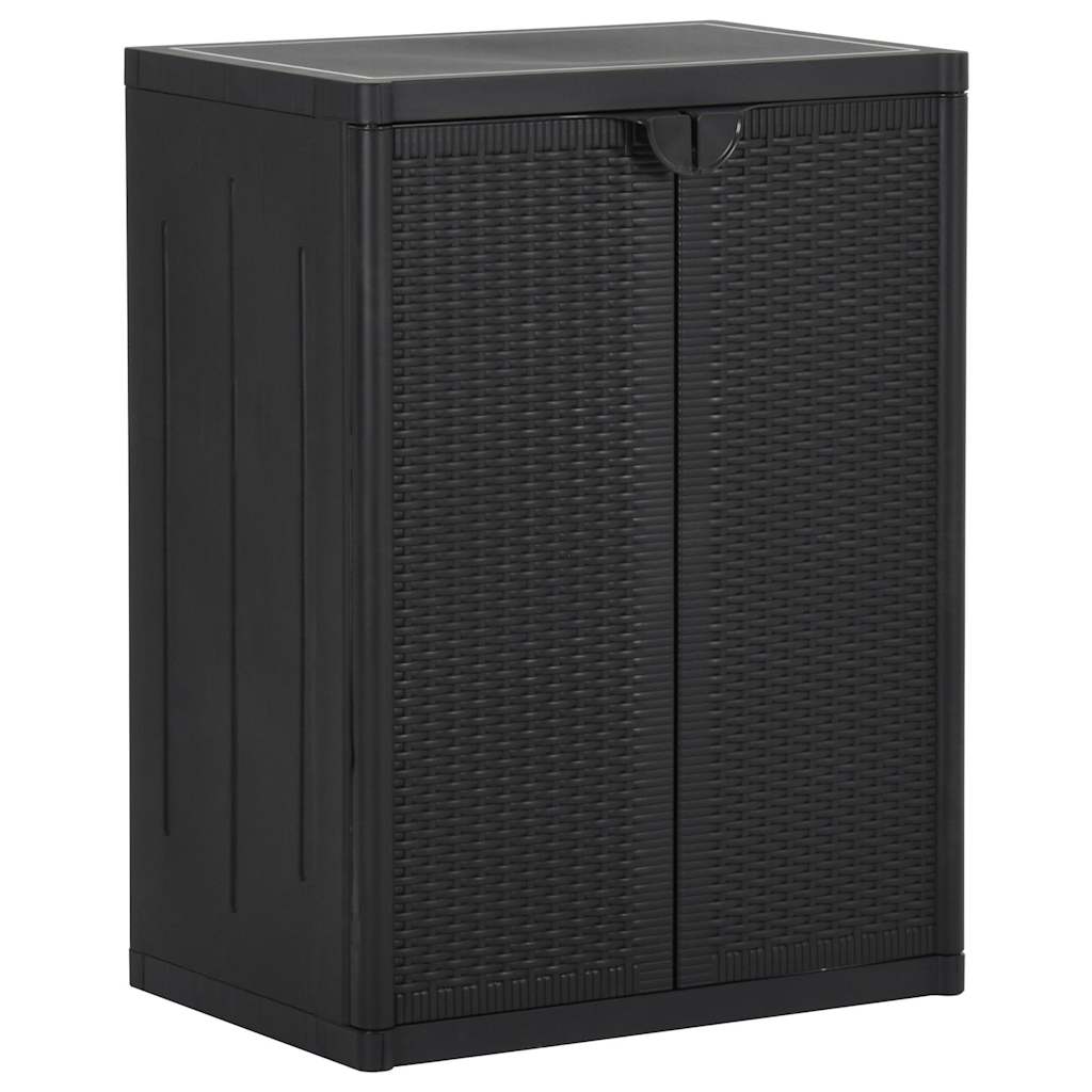 vidaXL Garden Cabinet | Black | 100% Polypropylene | Medium | Durable