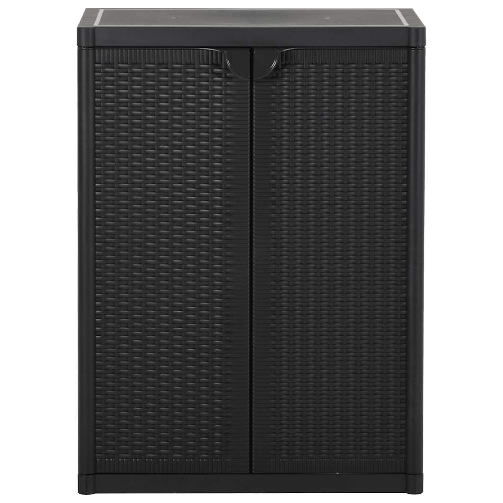 vidaXL Garden Cabinet | Black | 100% Polypropylene | Medium | Durable