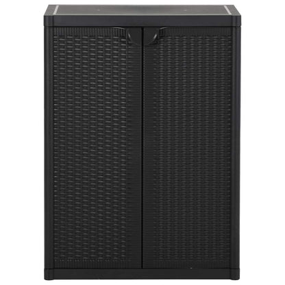 vidaXL Garden Cabinet | Black | 100% Polypropylene | Medium | Durable
