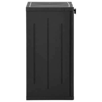 vidaXL Garden Storage Cabinet Black 65x45x88 cm PP Rattan