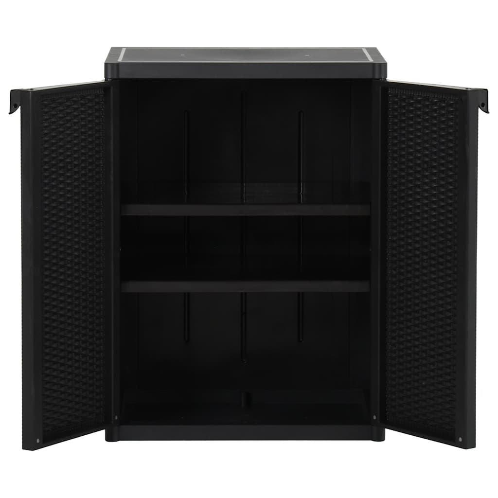 vidaXL Garden Cabinet | Black | 100% Polypropylene | Medium | Durable