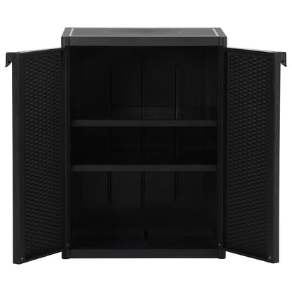 vidaXL Garden Cabinet | Black | 100% Polypropylene | Medium | Durable