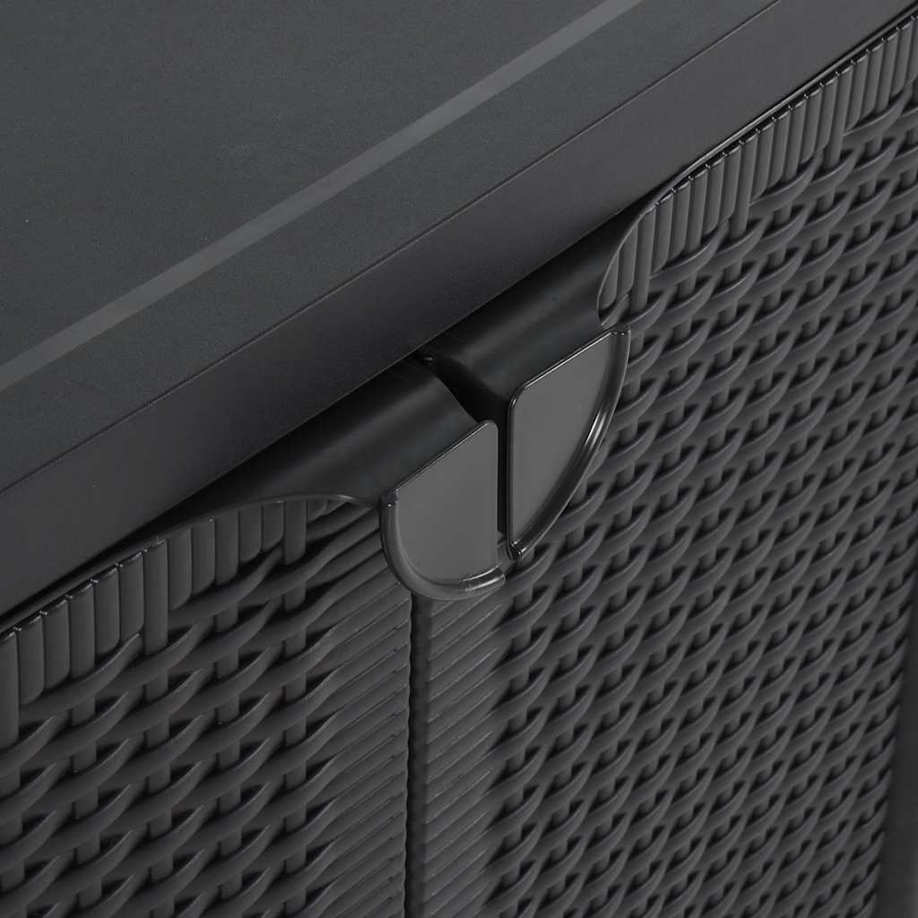vidaXL Garden Cabinet | Black | 100% Polypropylene | Medium | Durable