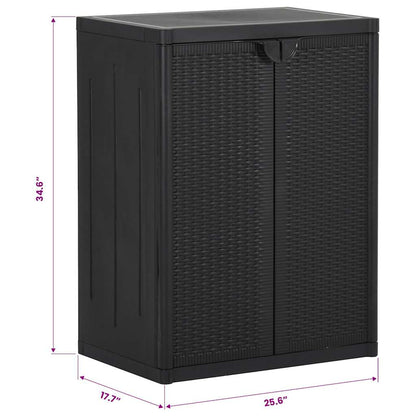 vidaXL Garden Cabinet | Black | 100% Polypropylene | Medium | Durable