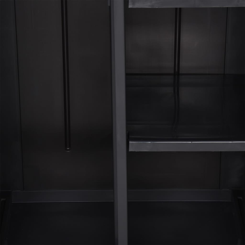 vidaXL Garden Storage Cabinet Black 65x45x172 cm PP Rattan