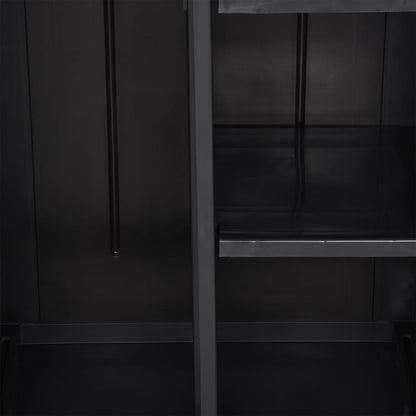 vidaXL Garden Storage Cabinet Black 65x45x172 cm PP Rattan