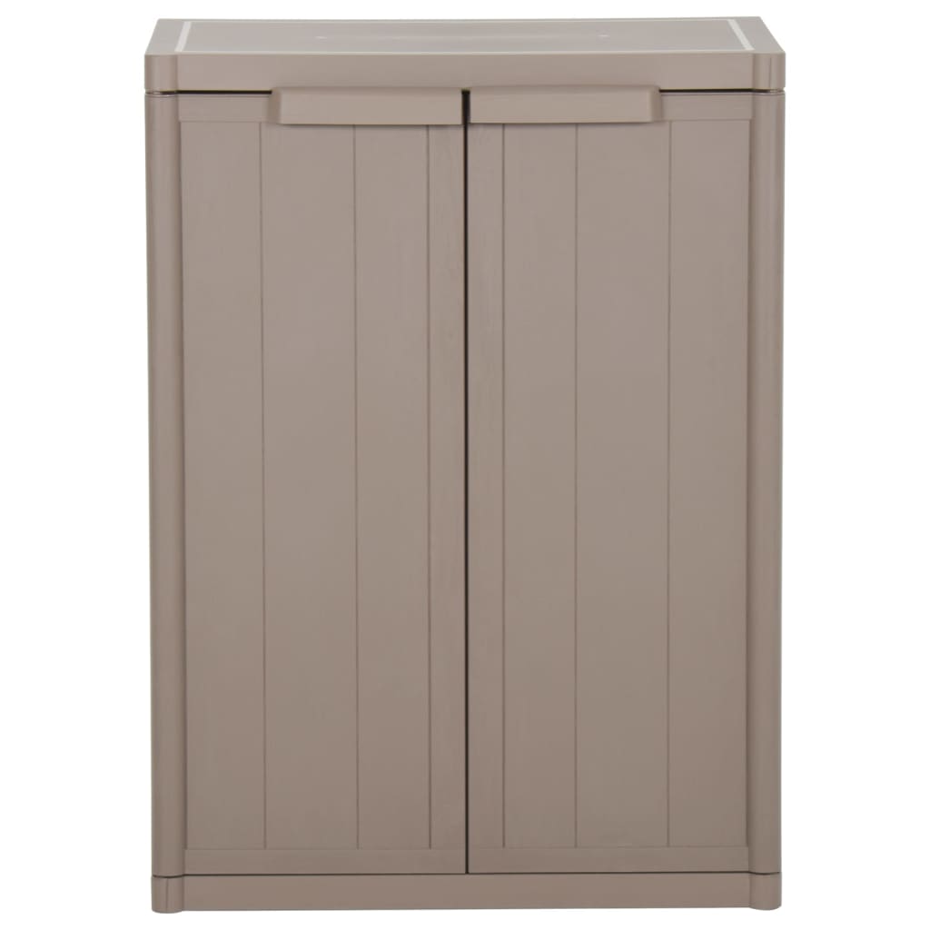 vidaXL Garden Storage Cabinet Brown 65x45x88 cm PP Wood Look