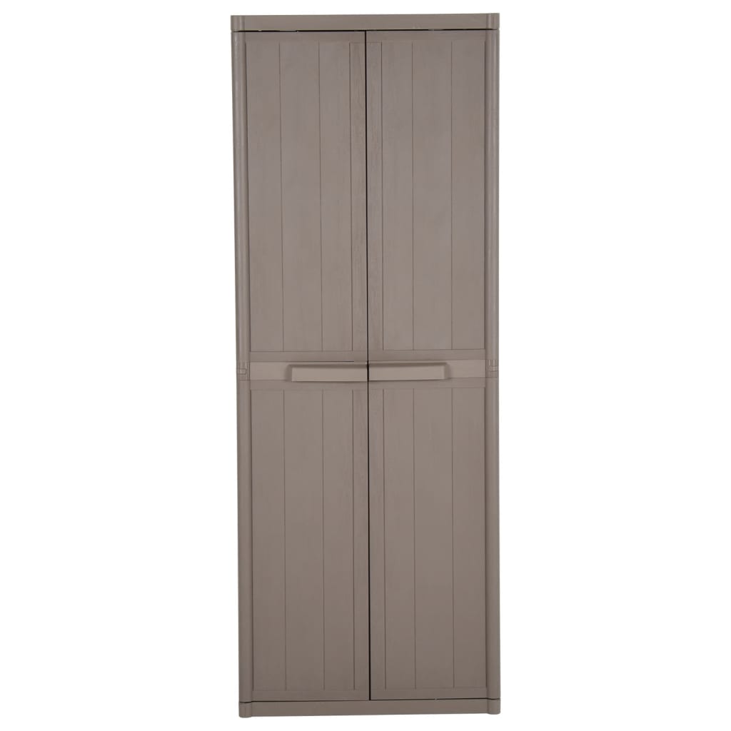 vidaXL Garden Storage Cabinet Brown 65x45x172 cm PP Wood Look