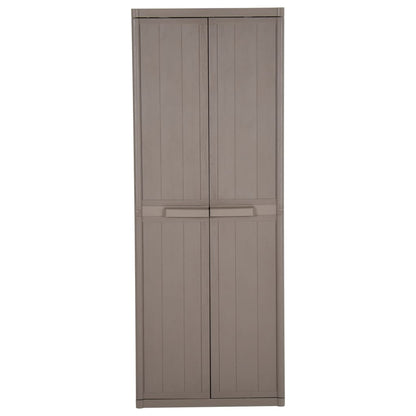 vidaXL Garden Storage Cabinet Brown 65x45x172 cm PP Wood Look