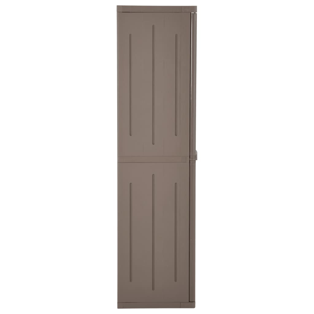 vidaXL Garden Storage Cabinet Brown 65x45x172 cm PP Wood Look