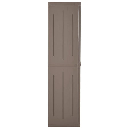 vidaXL Garden Storage Cabinet Brown 65x45x172 cm PP Wood Look