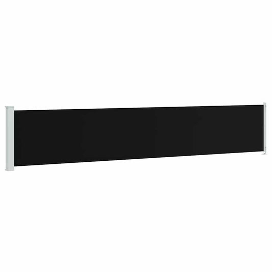 vidaXL Patio Retractable Side Awning 117x600 cm Black