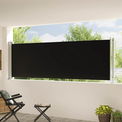 vidaXL Patio Retractable Side Awning 117x600 cm Black