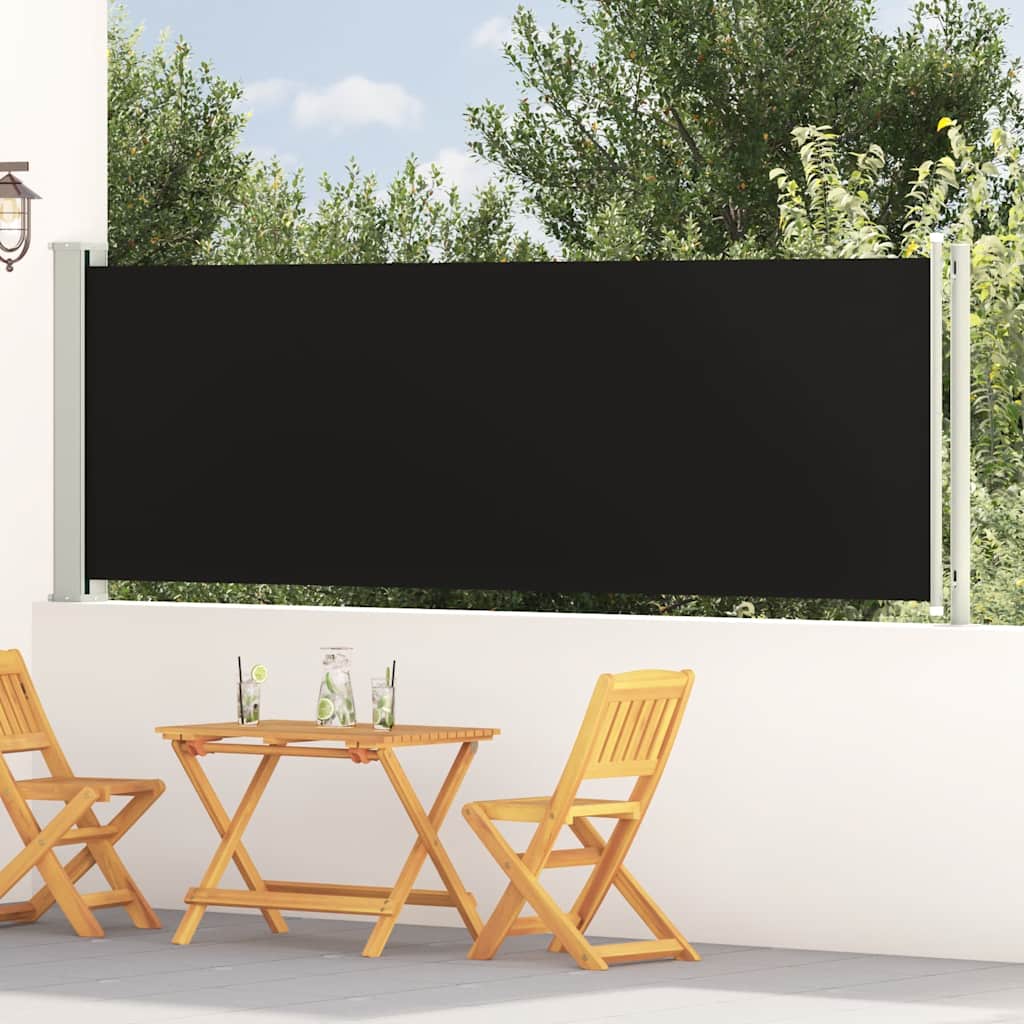 vidaXL Patio Retractable Side Awning 117x600 cm Black