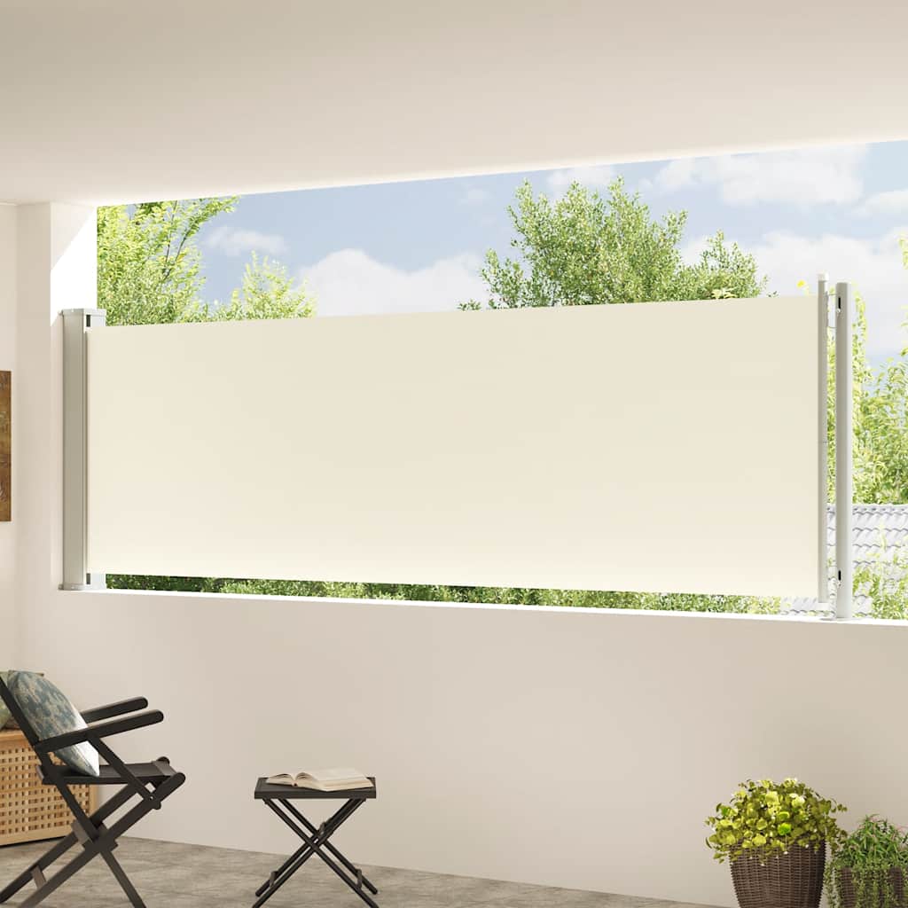 vidaXL Patio Retractable Side Awning 117x614 cm Cream