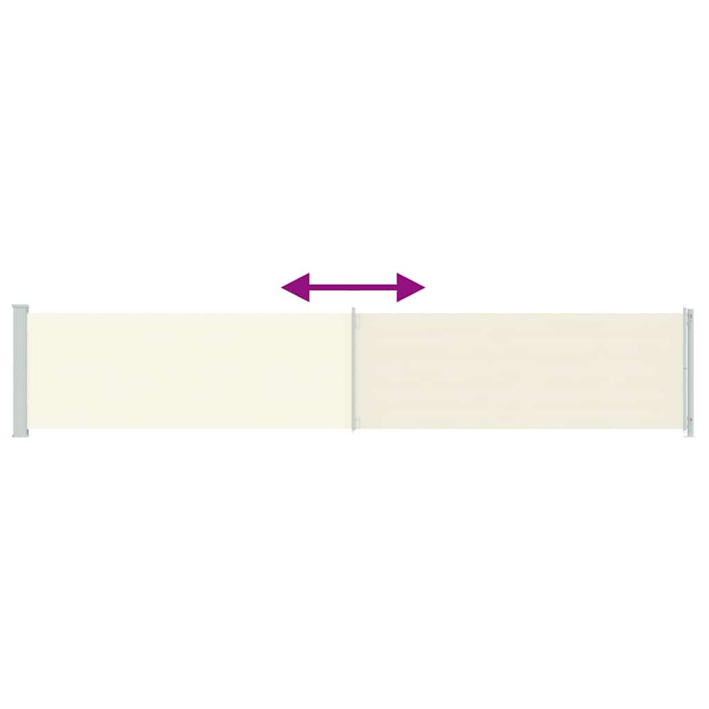 vidaXL Patio Retractable Side Awning 117x614 cm Cream