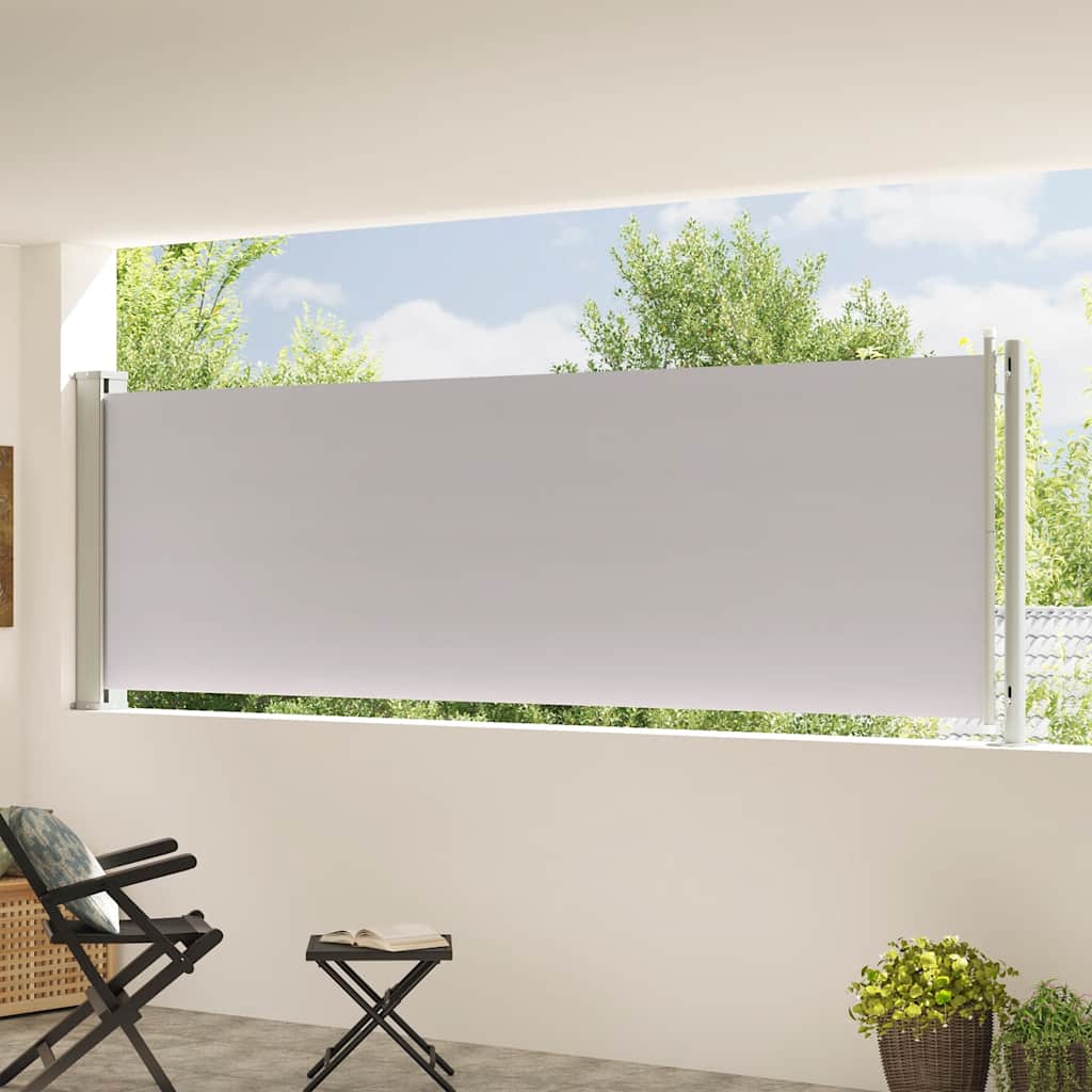 vidaXL Patio Retractable Side Awning 117x614 cm Grey