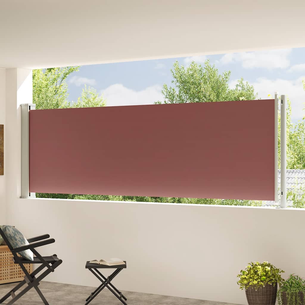 317951 vidaXL Patio Retractable Side Awning 117x600 cm Brown