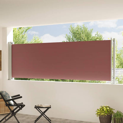 317951 vidaXL Patio Retractable Side Awning 117x600 cm Brown