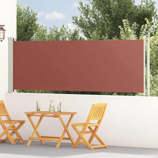 317951 vidaXL Patio Retractable Side Awning 117x600 cm Brown