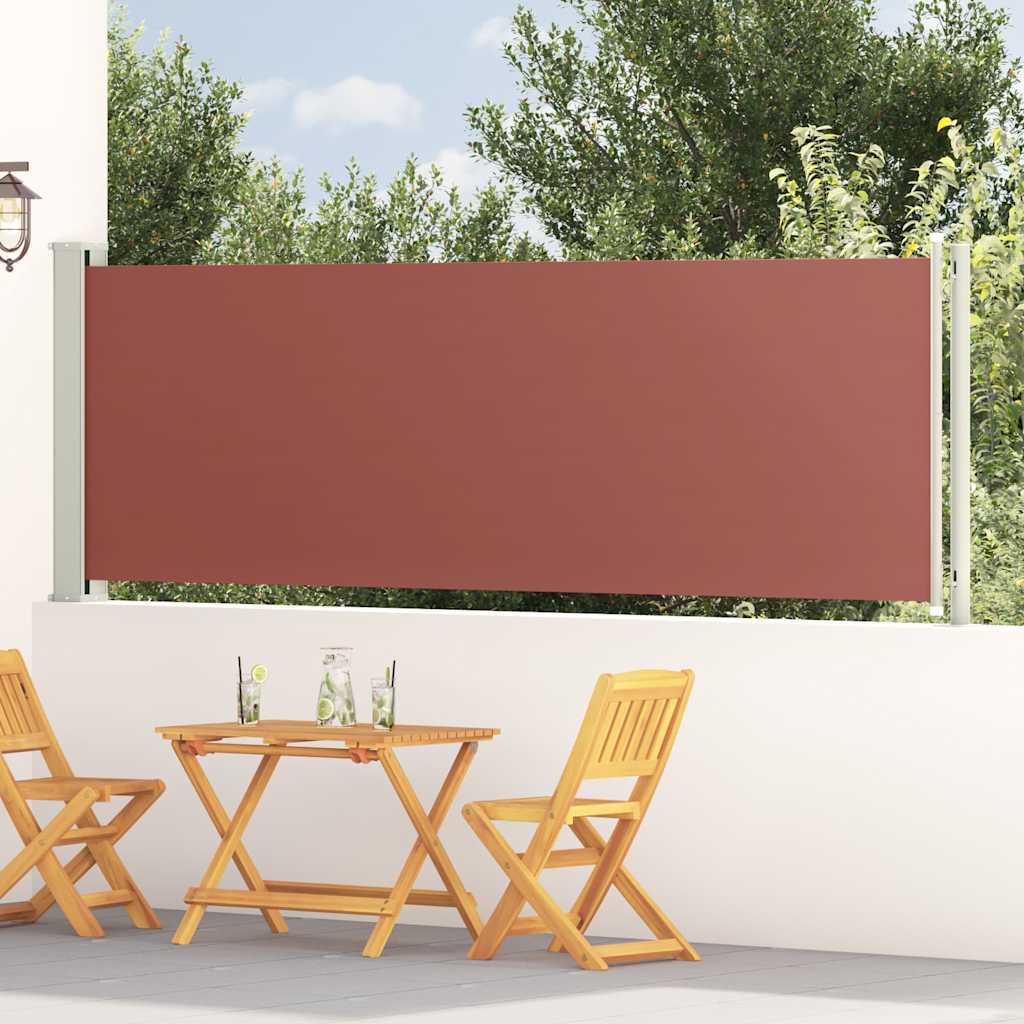 vidaXL Patio Retractable Side Awning 117x614 cm Brown
