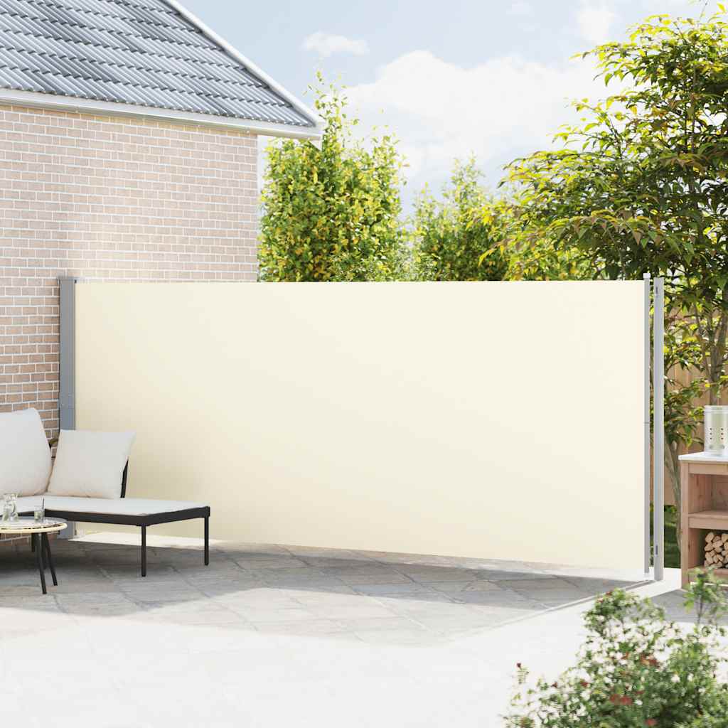 vidaXL Patio Retractable Side Awning 180x614 cm Cream