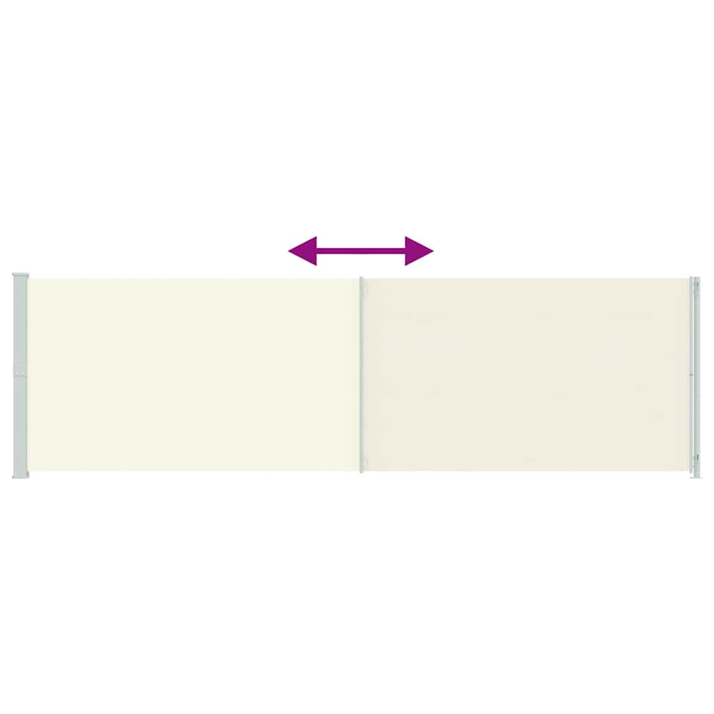 vidaXL Patio Retractable Side Awning 180x614 cm Cream