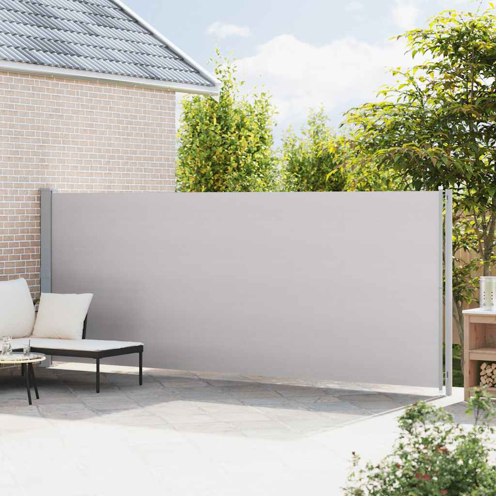 vidaXL Patio Retractable Side Awning 180x614 cm Grey