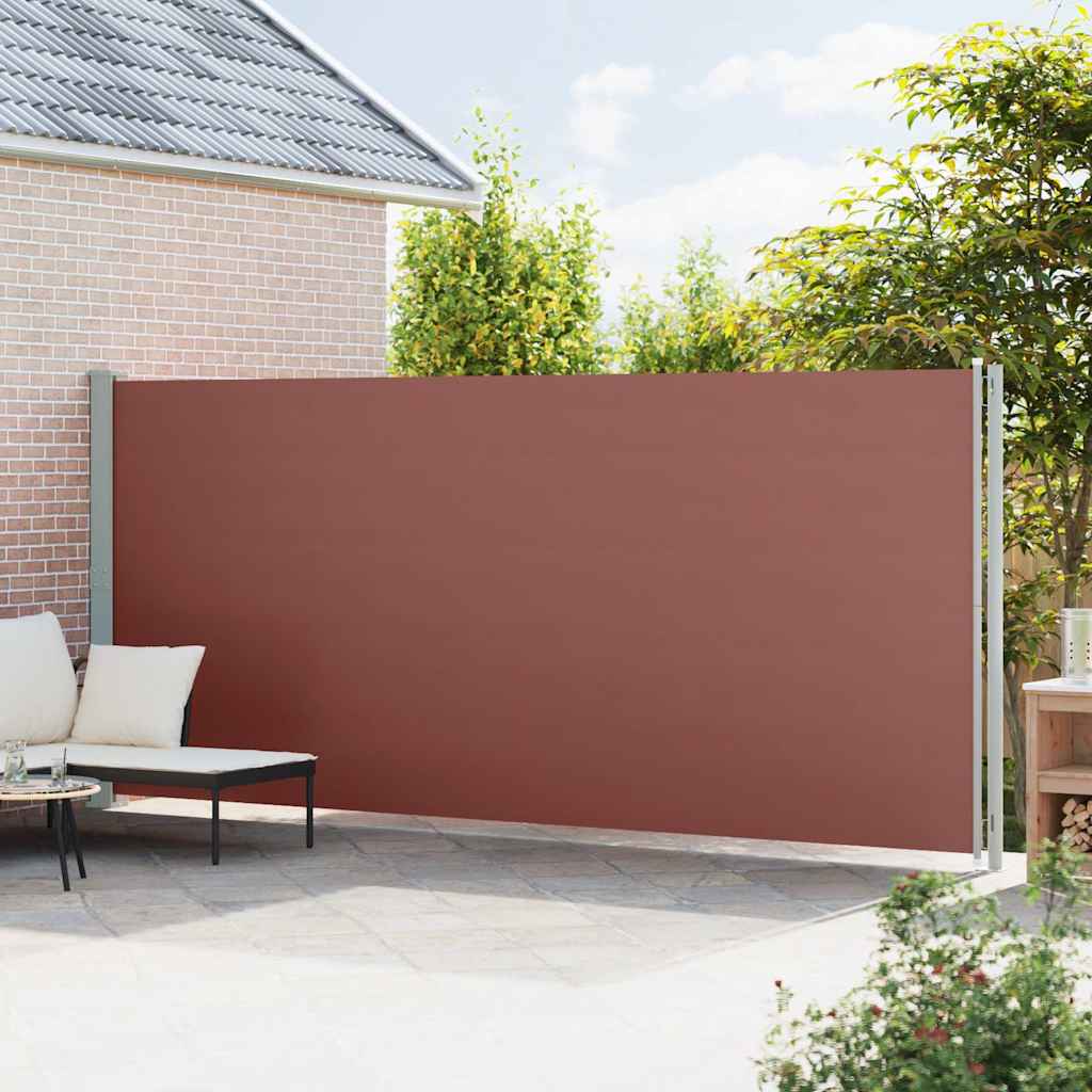 vidaXL Patio Retractable Side Awning 200x614 cm Brown