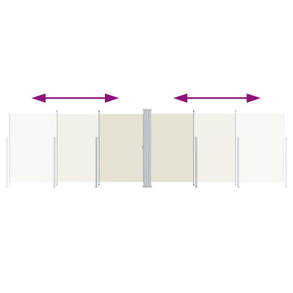 318001 vidaXL Retractable Side Awning Cream 180x600 cm
