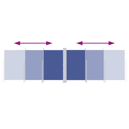 318004 vidaXL Retractable Side Awning Blue 180x600 cm