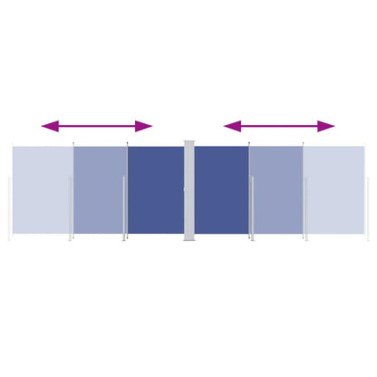 vidaXL Retractable Side Awning Blue 180x600 cm