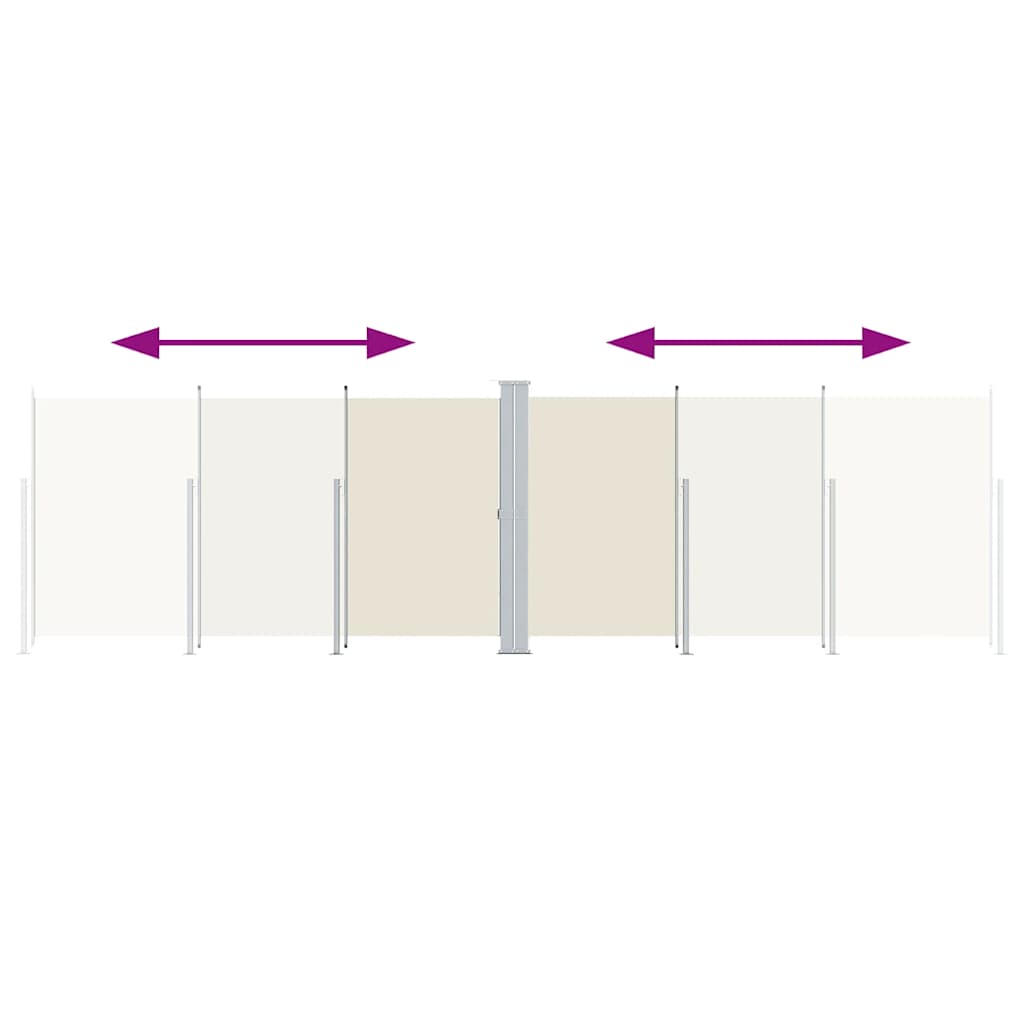 vidaXL Retractable Side Awning Cream 200x600 cm