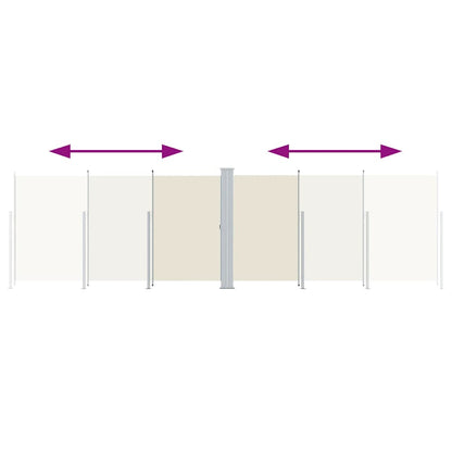 vidaXL Retractable Side Awning Cream 200x600 cm