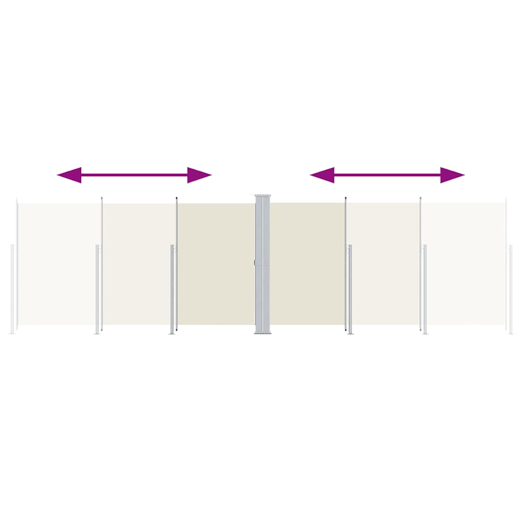 vidaXL Retractable Side Awning Cream 200x600 cm