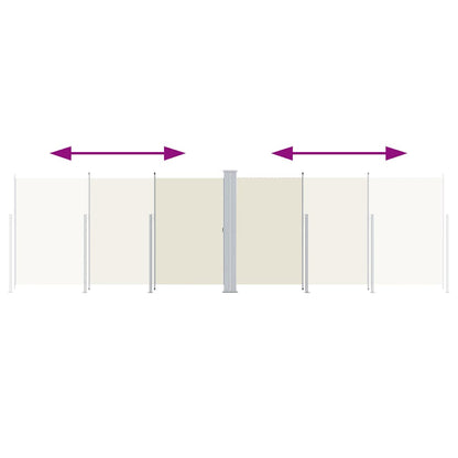 vidaXL Retractable Side Awning Cream 200x600 cm