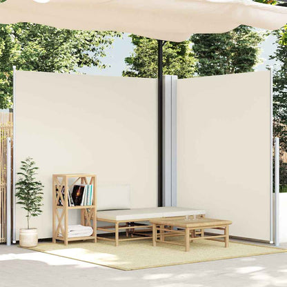 vidaXL Retractable Side Awning Cream 200x600 cm