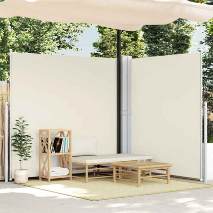 vidaXL Retractable Side Awning Cream 200x600 cm