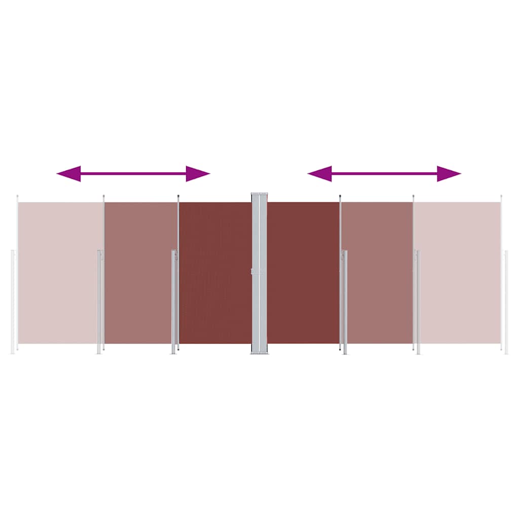 vidaXL Retractable Side Awning Brown 200x600 cm