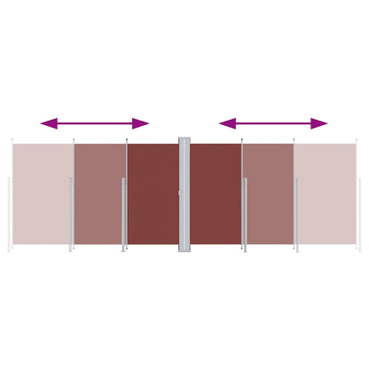 vidaXL Retractable Side Awning Brown 200x600 cm