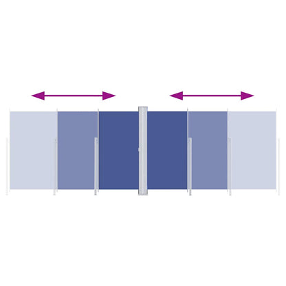 vidaXL Retractable Side Awning Blue 200x600 cm