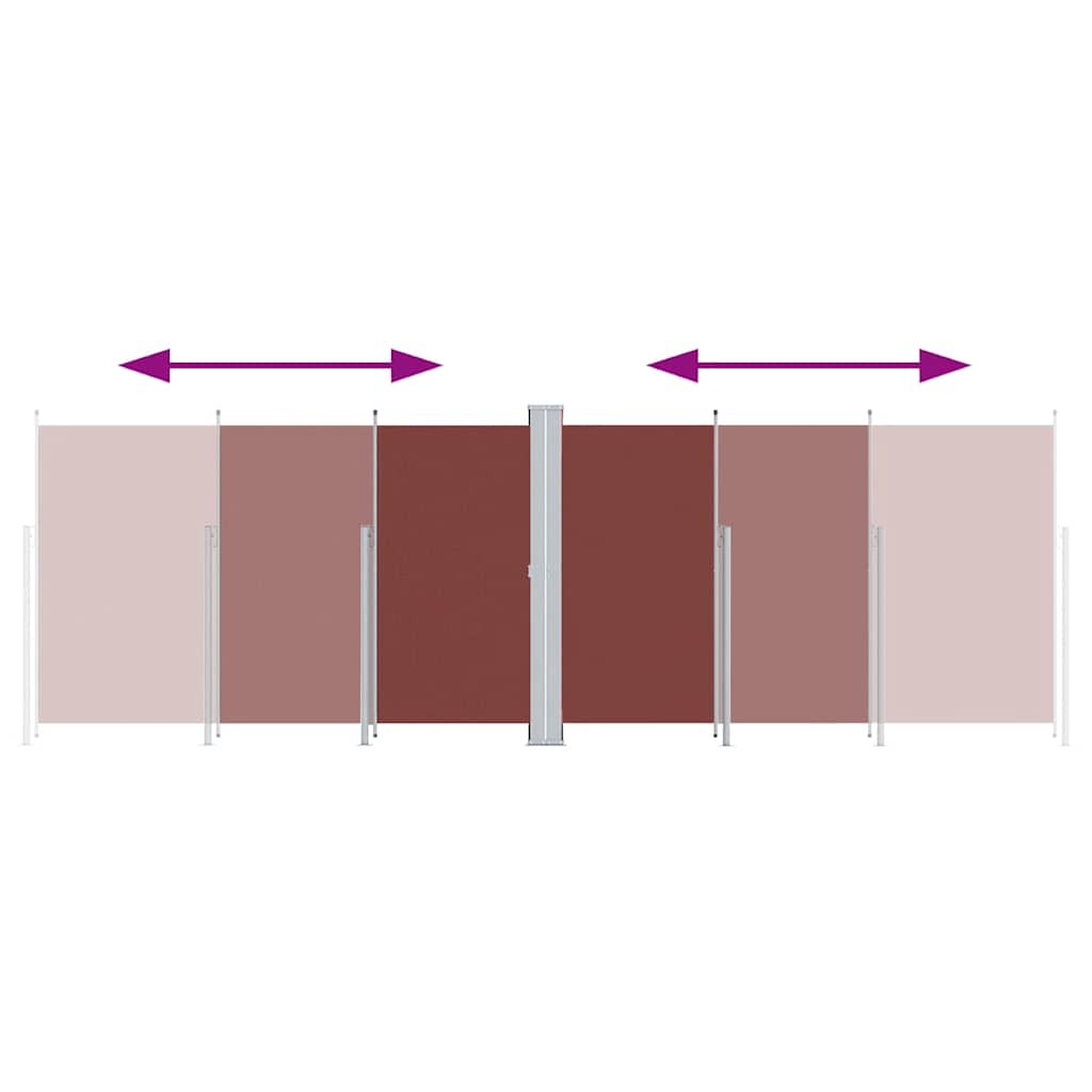 vidaXL Retractable Side Awning Brown 220x600 cm