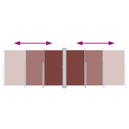 vidaXL Retractable Side Awning Brown 220x600 cm