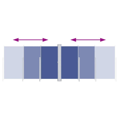 vidaXL Retractable Side Awning Blue 220x600 cm