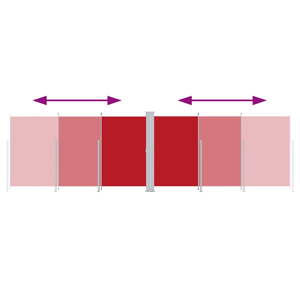 vidaXL Retractable Side Awning Red 220x600 cm